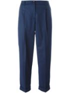 Blugirl Cropped Tailored Trousers, Women's, Size: 40, Blue, Polyester/spandex/elastane/viscose