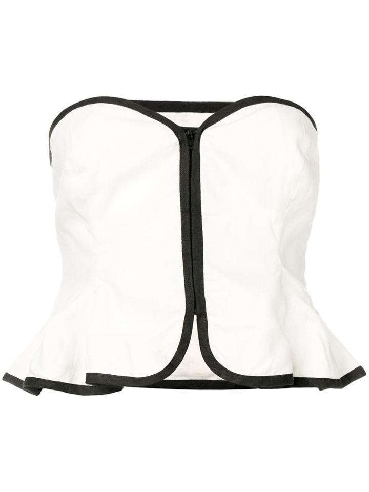 Mara Hoffman Peplum Corset Top - Neutrals