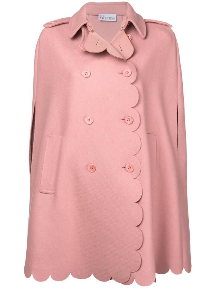 Red Valentino Scalloped Cape Coat - Pink & Purple