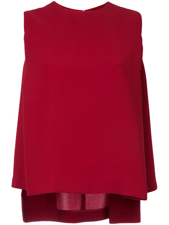 Le Ciel Bleu - Side-pleat Tank - Women - Polyester - 36, Red, Polyester