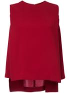 Le Ciel Bleu - Side-pleat Tank - Women - Polyester - 36, Red, Polyester