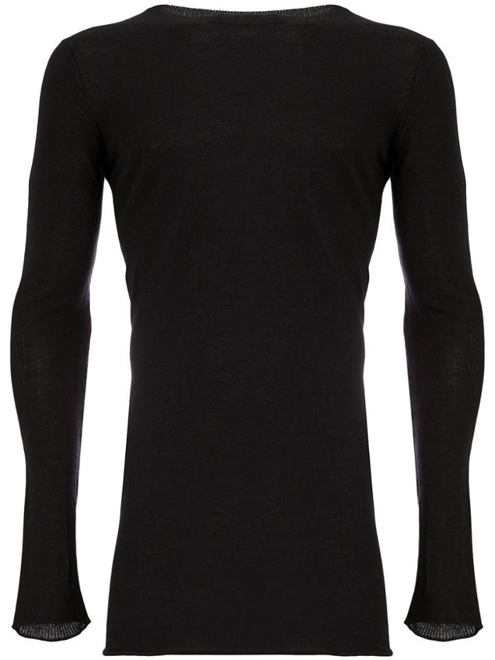Masnada Ribbed Crew Neck Sweatshirt - Black