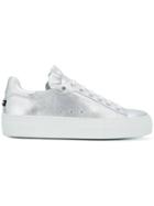 Jil Sander Navy Metallic Frill Tongue Sneakers