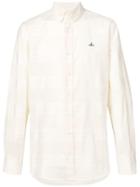 Vivienne Westwood Logo Embroidered Striped Shirt - Nude & Neutrals