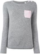 Chinti And Parker Contrast Pocket Sweater, Women's, Size: Medium, Grey, Cashmere