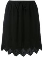 Iro - Embroidered Hem Skirt - Women - Polyester/viscose - 36, Black, Polyester/viscose