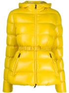 Moncler Belted Puffer Jacket - Yellow