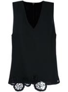 Versus Embroidered Detail Tank Top, Women's, Size: 36, Black, Polyester