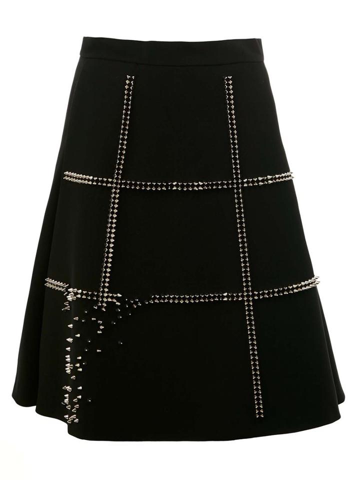 Comme Des Garçons Noir Kei Ninomiya Studded A-line Skirt, Women's, Size: Small, Black, Polyester/cupro