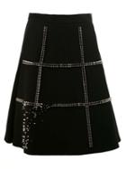 Comme Des Garçons Noir Kei Ninomiya Studded A-line Skirt, Women's, Size: Small, Black, Polyester/cupro