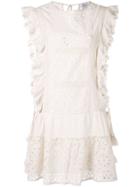Misa Los Angeles Lace Ruffle Dress - White