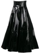 Alex Perry Flared Midi Skirt - Black
