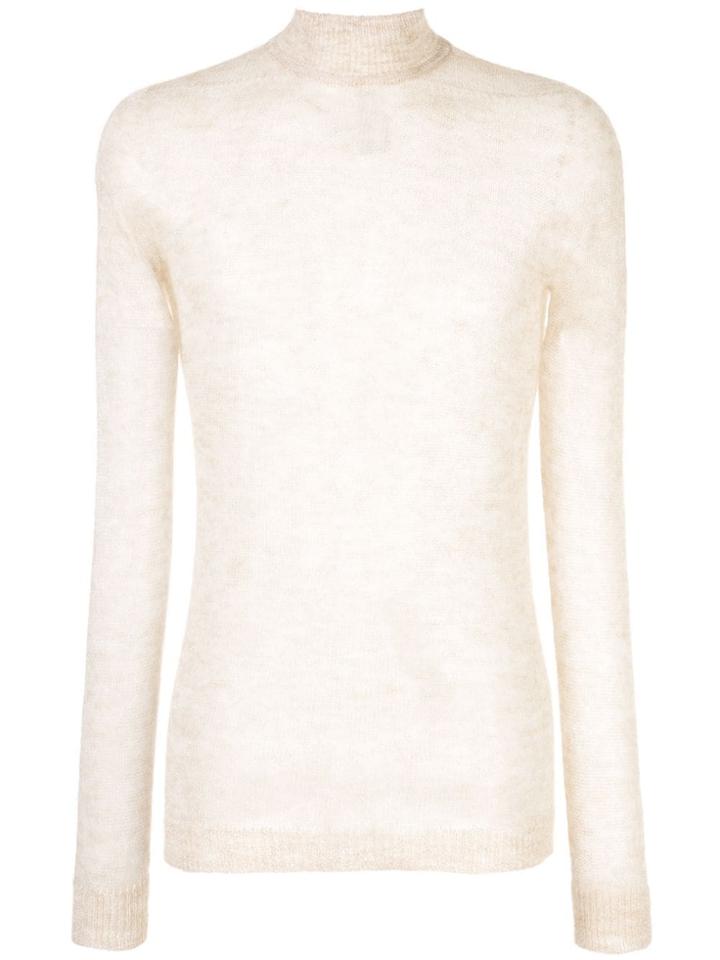 Rick Owens Sheer Turtle-neck Sweater - Neutrals