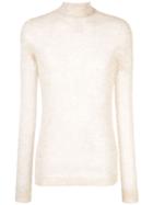 Rick Owens Sheer Turtle-neck Sweater - Neutrals