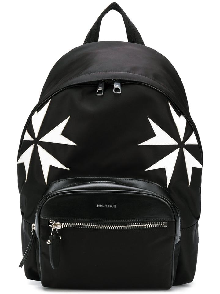 Neil Barrett Military Star Print Backpack - Black