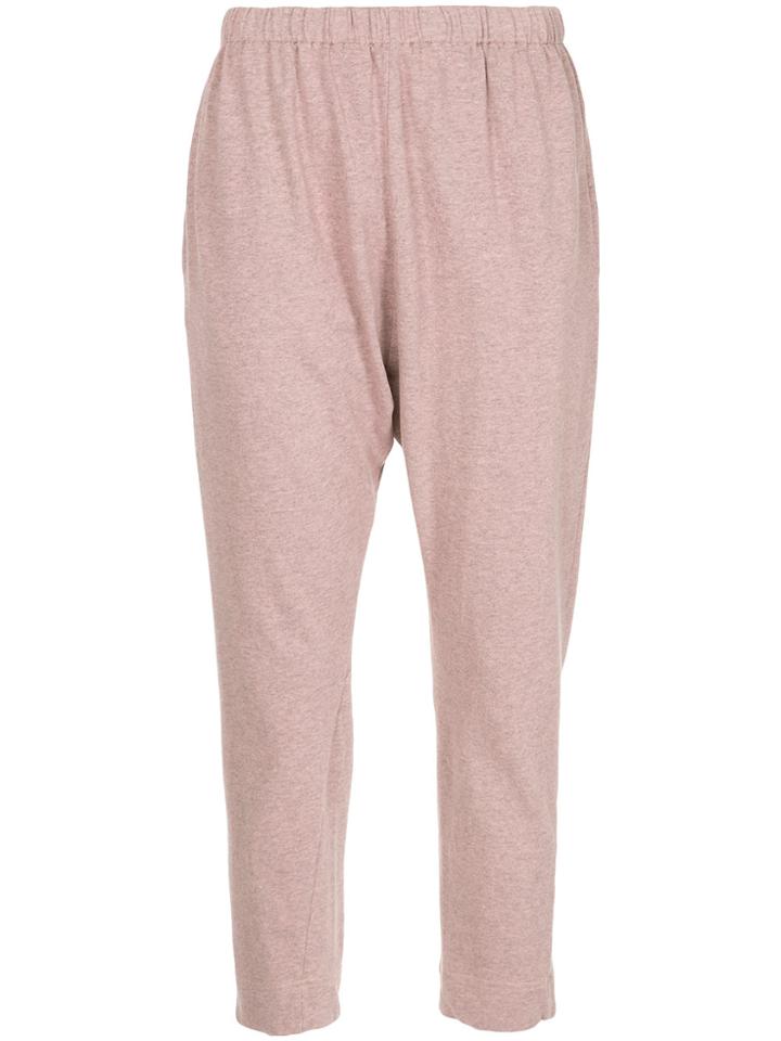 Bassike French Terry Cropped Trousers - Pink & Purple
