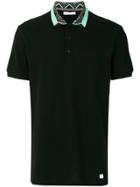 Versace Collection Tipped Collar Polo Shirt - Black