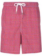 Kiton Dot Print Swim Shorts - Red