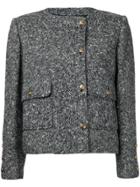 Chanel Vintage Cc Logos Tweed Jacket - Grey