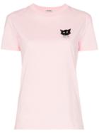 Miu Miu Cat-embellished Cotton T-shirt - Pink