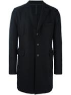 Harris Wharf London Single-breasted Flap Pockets Coat, Men's, Size: 56, Blue, Virgin Wool