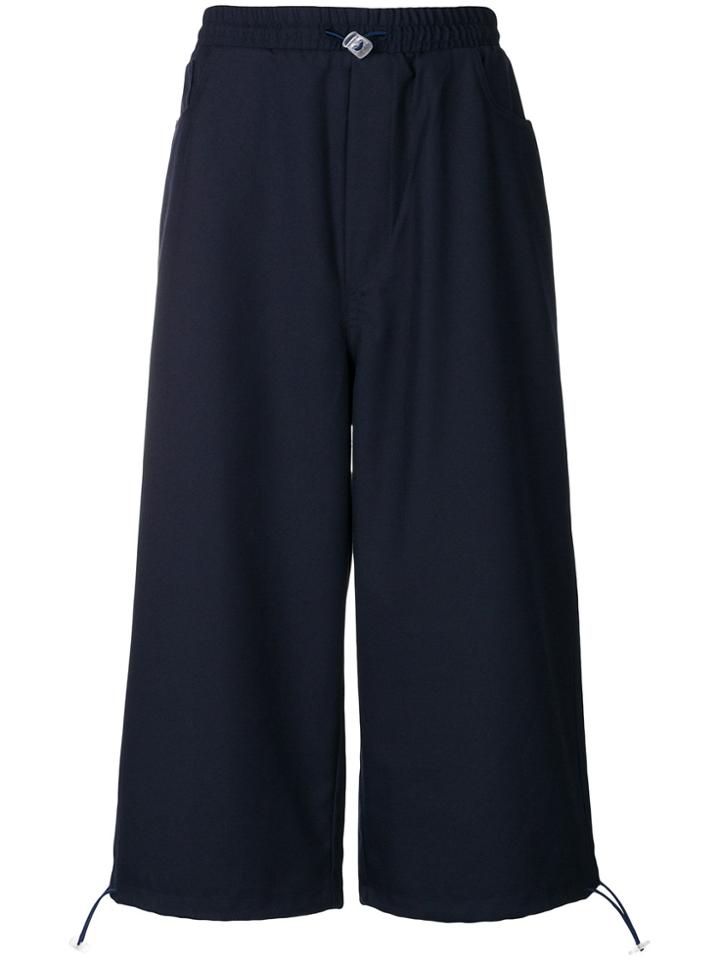 Sunnei Wide Leg Cropped Trousers - Blue