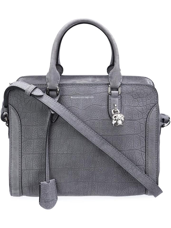 Alexander Mcqueen 'padlock' Tote, Women's, Grey