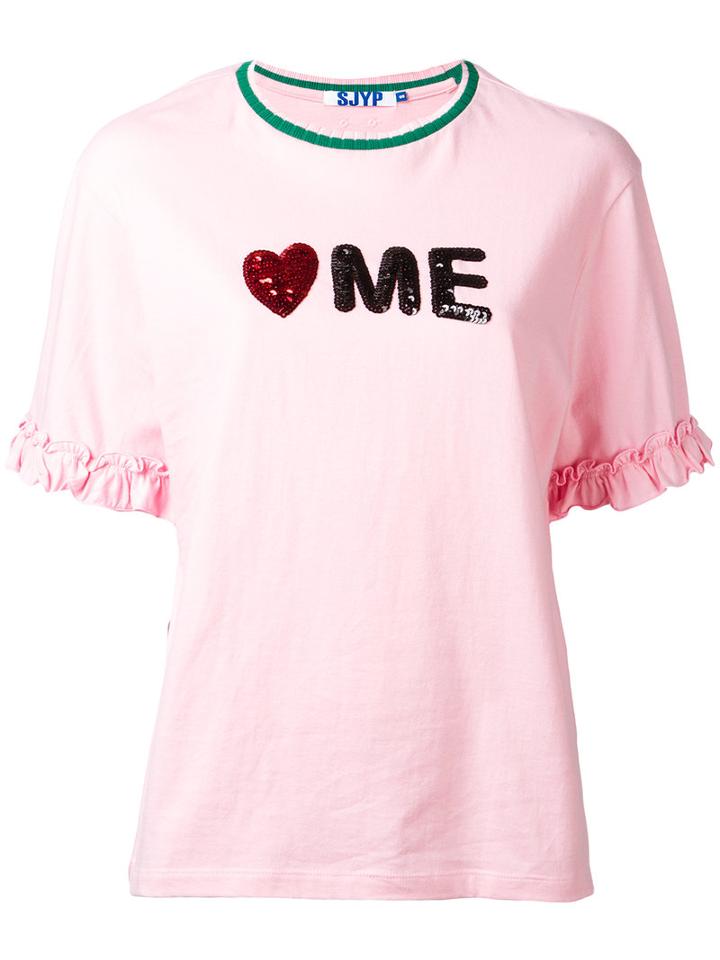 Steve J & Yoni P - Slogan T-shirt - Women - Cotton - L, Women's, Pink/purple, Cotton