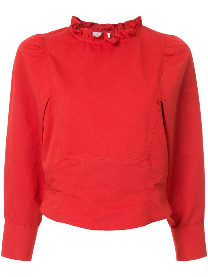 Atlantique Ascoli Ruffle Collar Blouse - Red