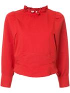 Atlantique Ascoli Ruffle Collar Blouse - Red