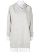 Mm6 Maison Margiela Oversized Pleated Trim Hoodie - Grey