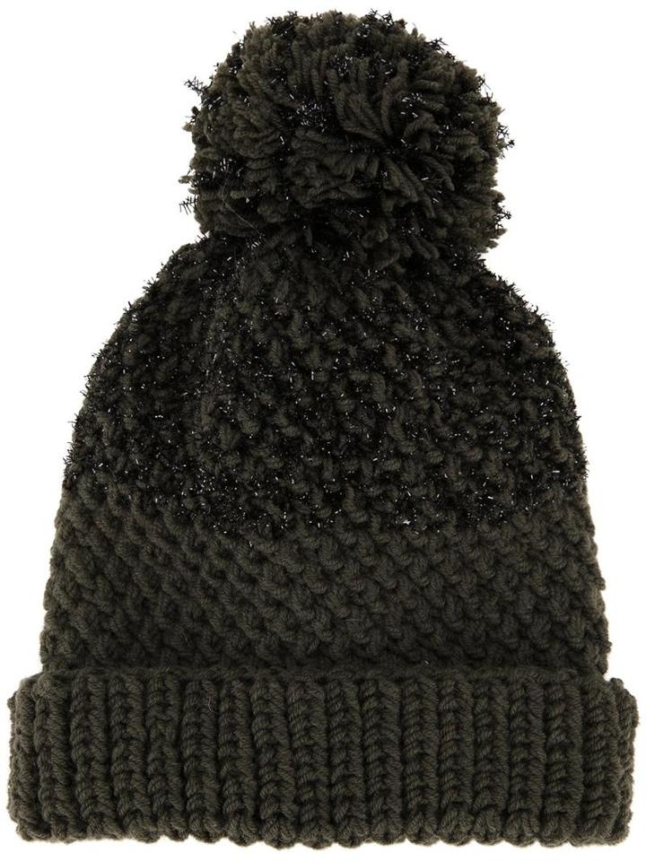 7ii 'nanda' Beanie, Women's, Green, Wool/lurex