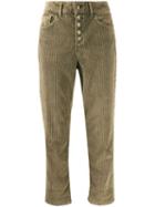 Dondup Cropped Corduroy Trousers - Green