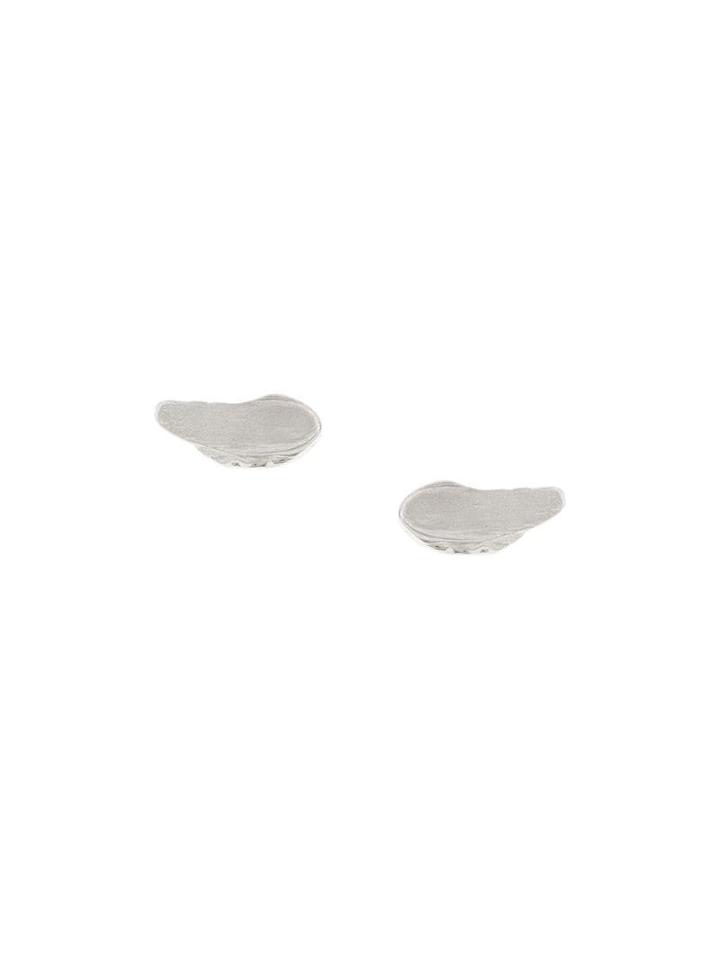 Fjord Brushed-effect Stud Earrings - Silver