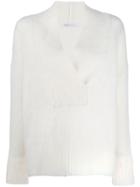 Agnona V-neck Sweater - White