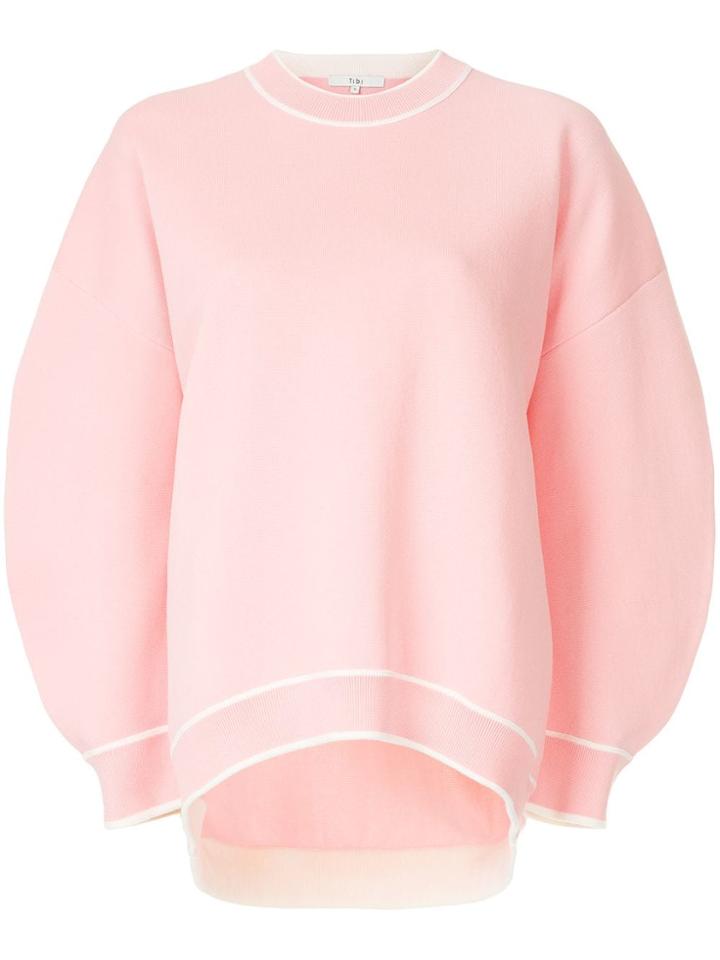 Tibi Heat Embossed Sculpted Sleeve Sweatshirt - Pink & Purple