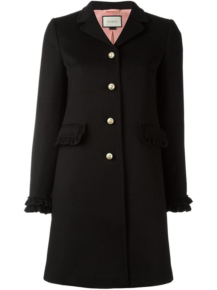 Gucci - Single Breasted Coat - Women - Silk/acetate/viscose/wool - 42, Black, Silk/acetate/viscose/wool