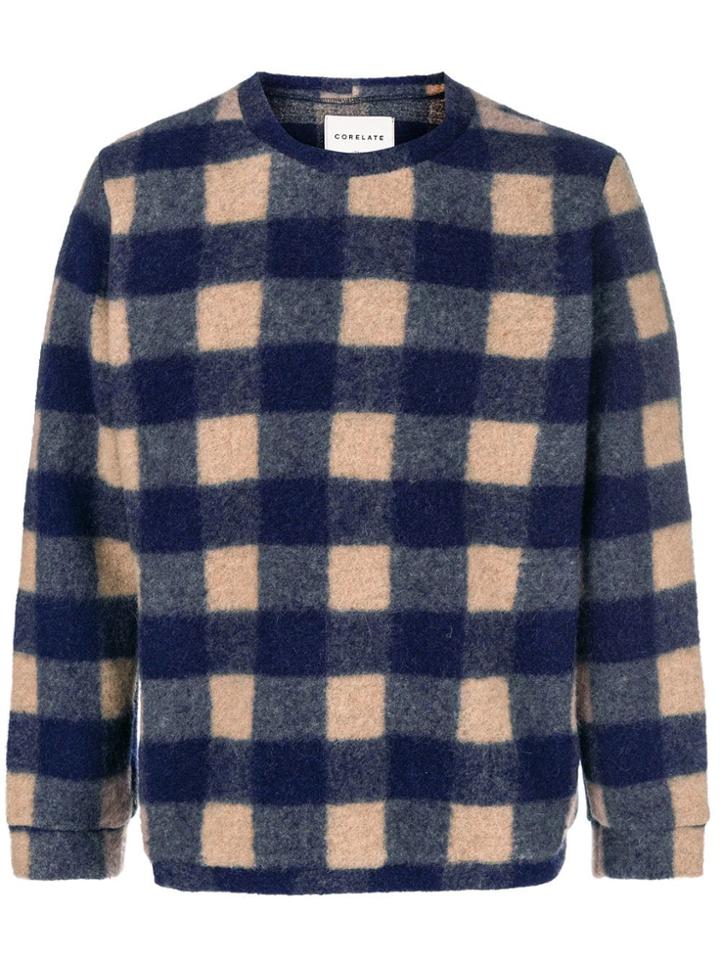 Corelate Plaid Knit Sweater - Blue