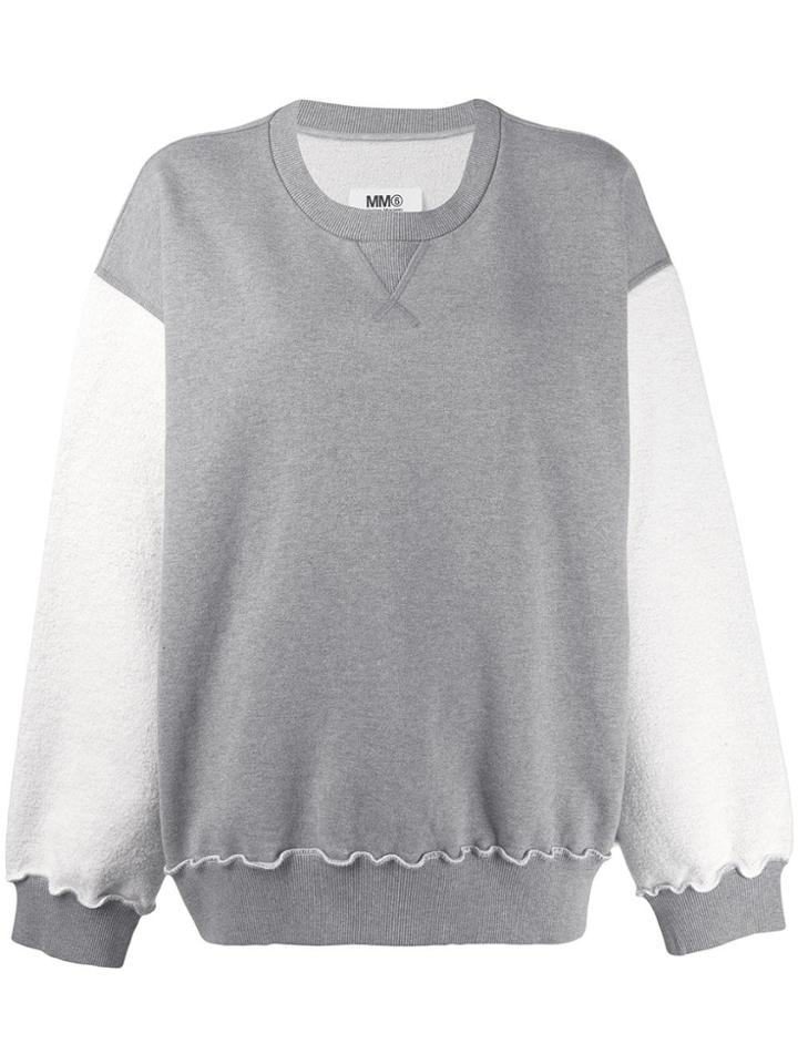 Mm6 Maison Margiela Oversized Contrast Sweater - Grey
