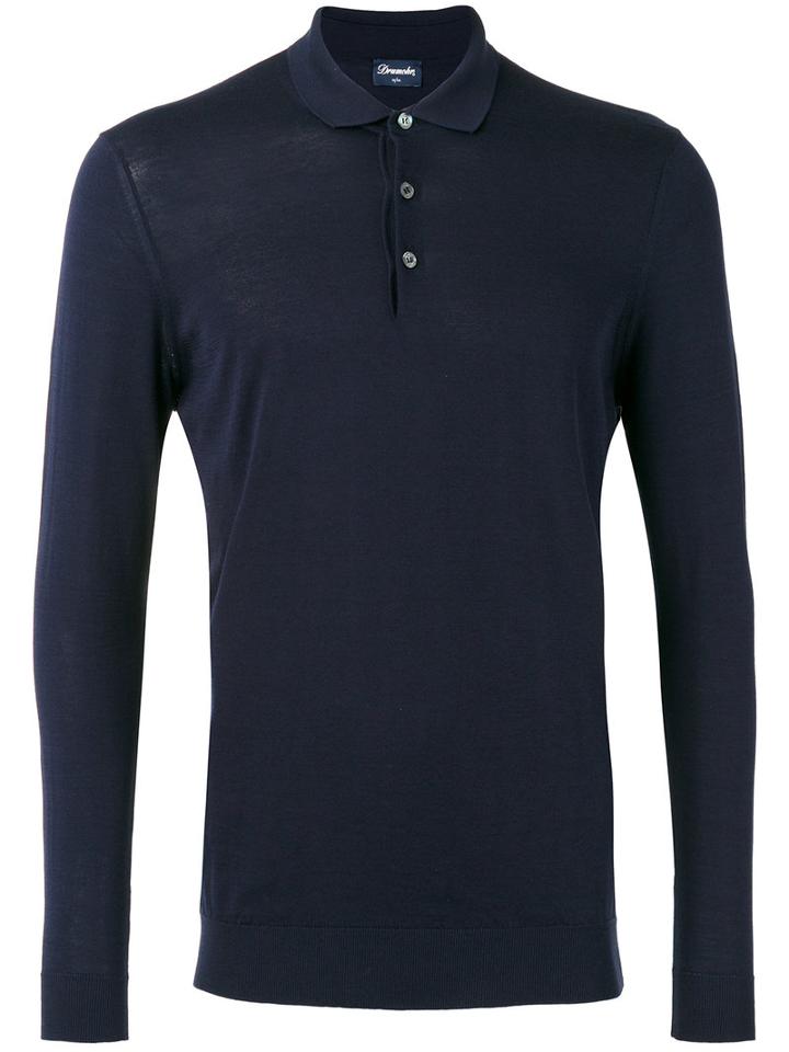 Drumohr - Polo Top - Men - Cotton - 50, Blue, Cotton
