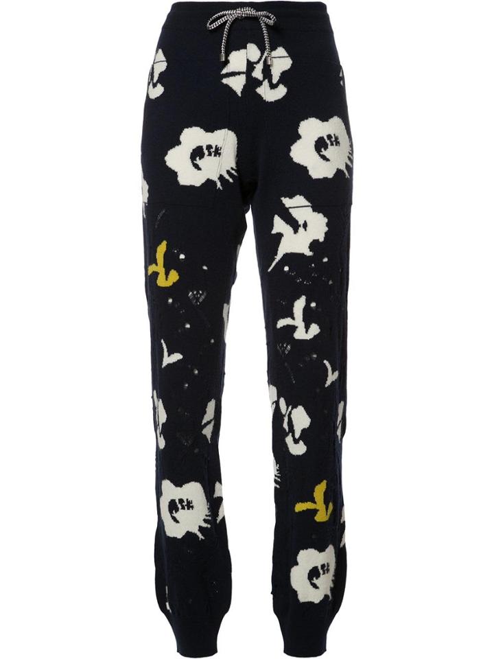 Barrie Moon Flowers Trousers - Blue