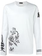Gabriele Pasini Floral Print Sweatshirt, Men's, Size: Large, White, Cotton