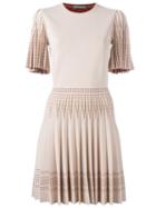 Alexander Mcqueen Pleated Knit Dress, Women's, Size: Medium, Pink/purple, Polyamide/polyester/spandex/elastane/wool