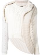 Burberry - Deconstructed Cable-knit Sweater - Women - Cotton/polyamide/cashmere - S, White, Cotton/polyamide/cashmere