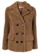 Yves Salomon Double Breasted Jacket - Brown