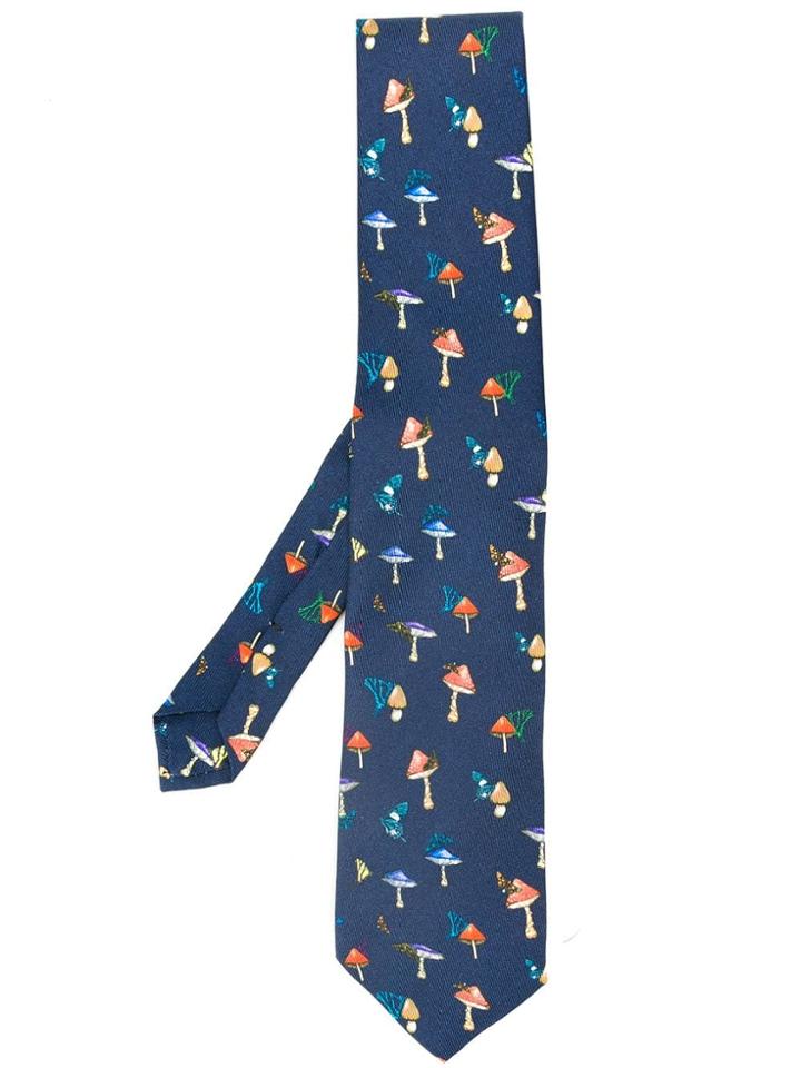 Etro Toadstool Pattern Tie - Blue