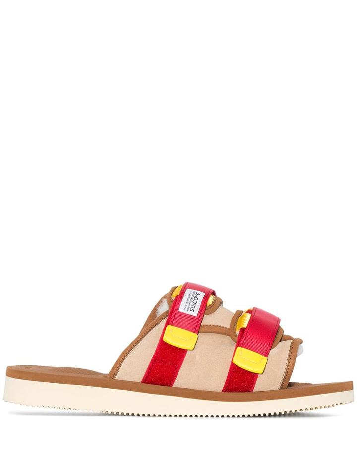 Suicoke Moto Touch-strap Slides - Brown