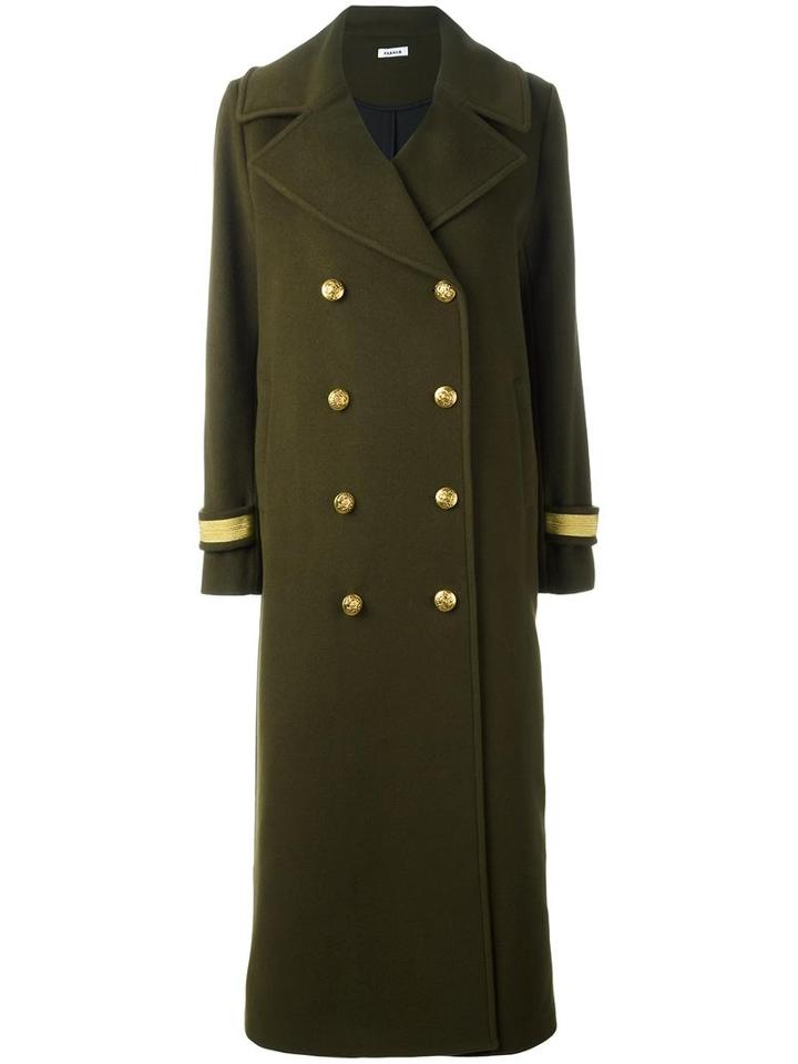 P.a.r.o.s.h. 'lusixy' Coat, Women's, Size: Xs, Green, Polyamide/polyester/cashmere/virgin Wool