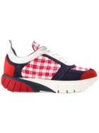 Thom Browne Gingham Tweed Raised Running Shoe - Red