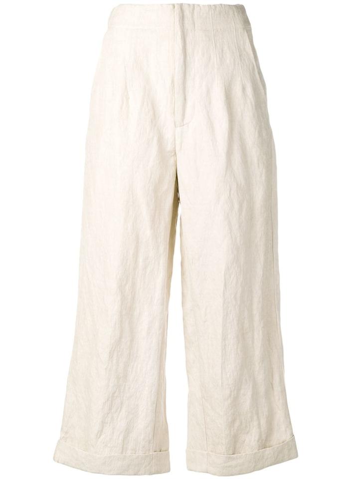 Gentry Portofino Wide Leg Cropped Trousers - Neutrals